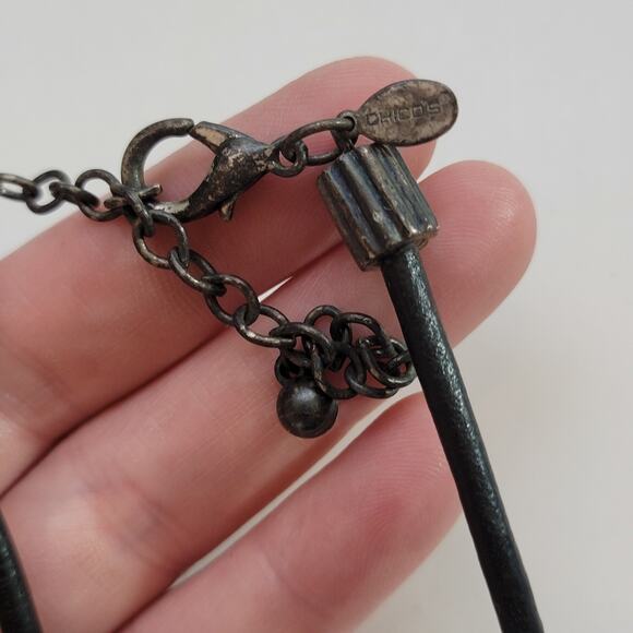 Chico’s Statement Necklace with Geometric Gold Silver Mixed Metal Chunky Collar - Picture 9 of 10